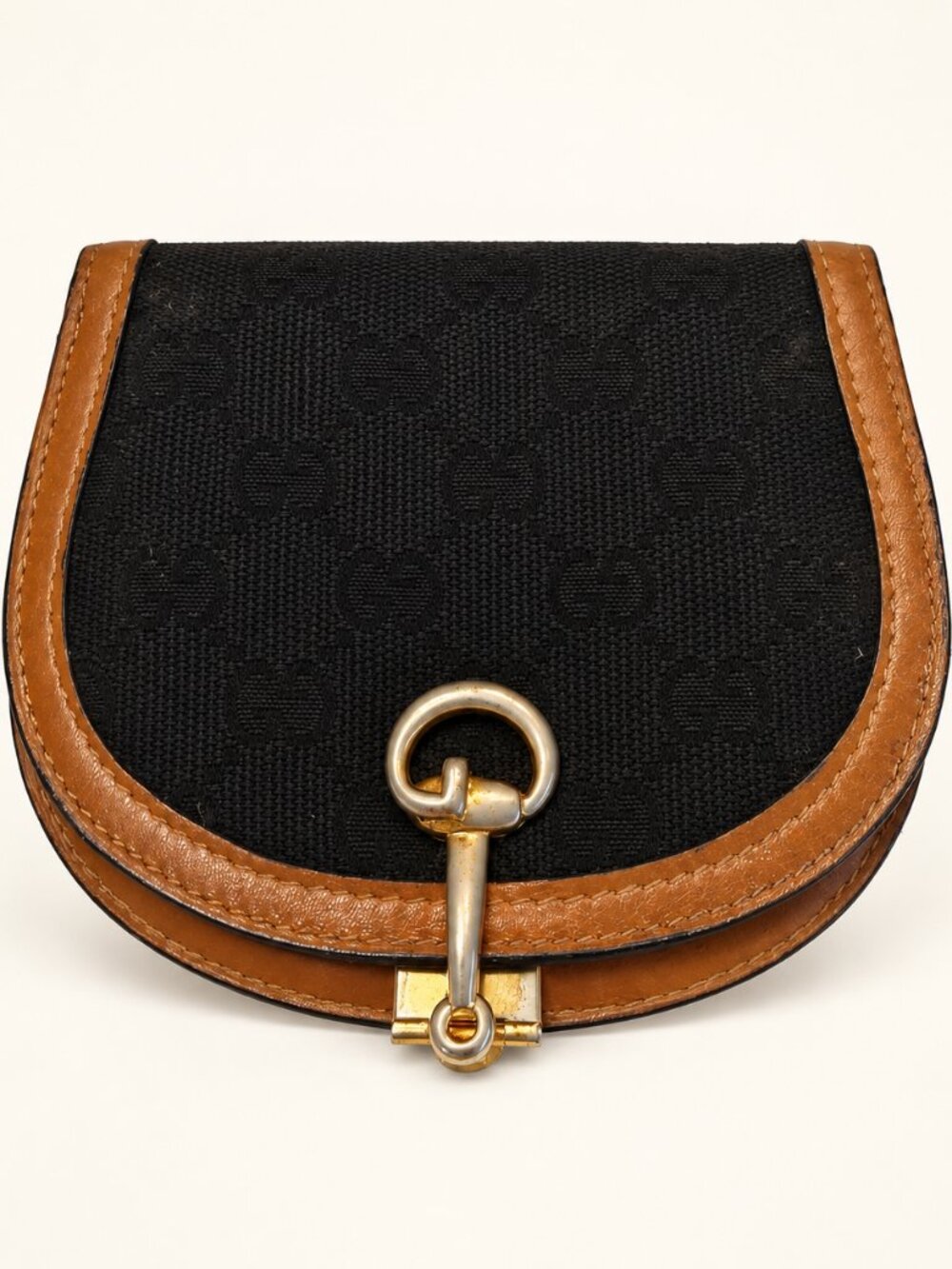 Vintage Gucci Black GG Canvas Hook Wallet